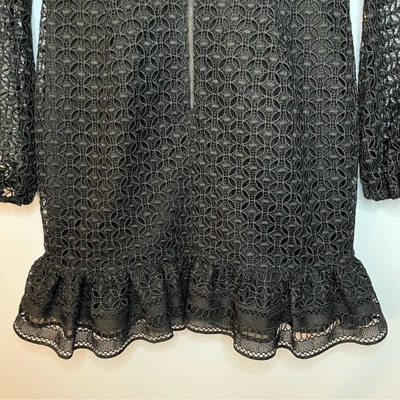 Bardot X Revolve Savannah Long Sleeve Carbon Black Lace Mini Dress Size Small - Picture 15 of 16
